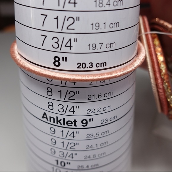 BUNDLE of 14 Bangle Bracelets Pink Peach Gold Tone Thread Bead Metallic - Picture 9 of 9